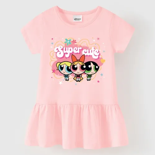 [Online Exclusive] Powerpuff Girls Rabity Short Sleeve T-shirt Dress 950.901