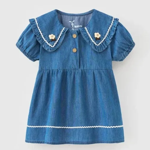 Rabity 950.077 baby girl short sleeve jean dress