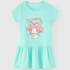 Melody girl's short-sleeved cotton dress Rabity 950.080
