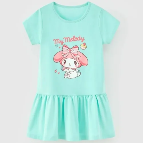 Melody girl's short-sleeved cotton dress Rabity 950.080