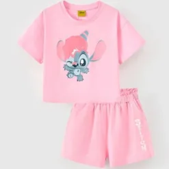 Rabity 560.045 Stitch short-sleeved cotton pajamas for girls