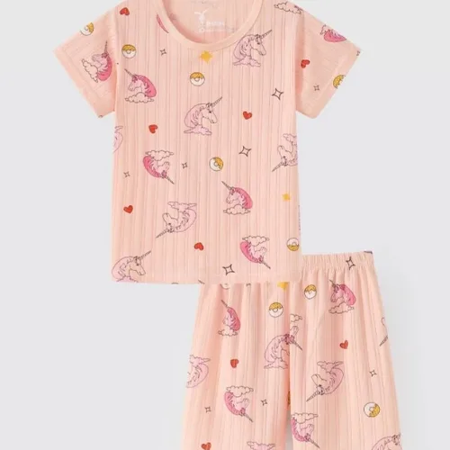 Rabity girls' short-sleeved cotton pajamas 960.035.036.037