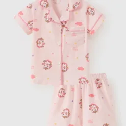 [Online Exclusive] Baby girl's short-sleeved home wear pajamas, size small Rabity 962001.002.003