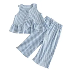 Baby Girl Gingham Short Sleeve Top & Pants Set