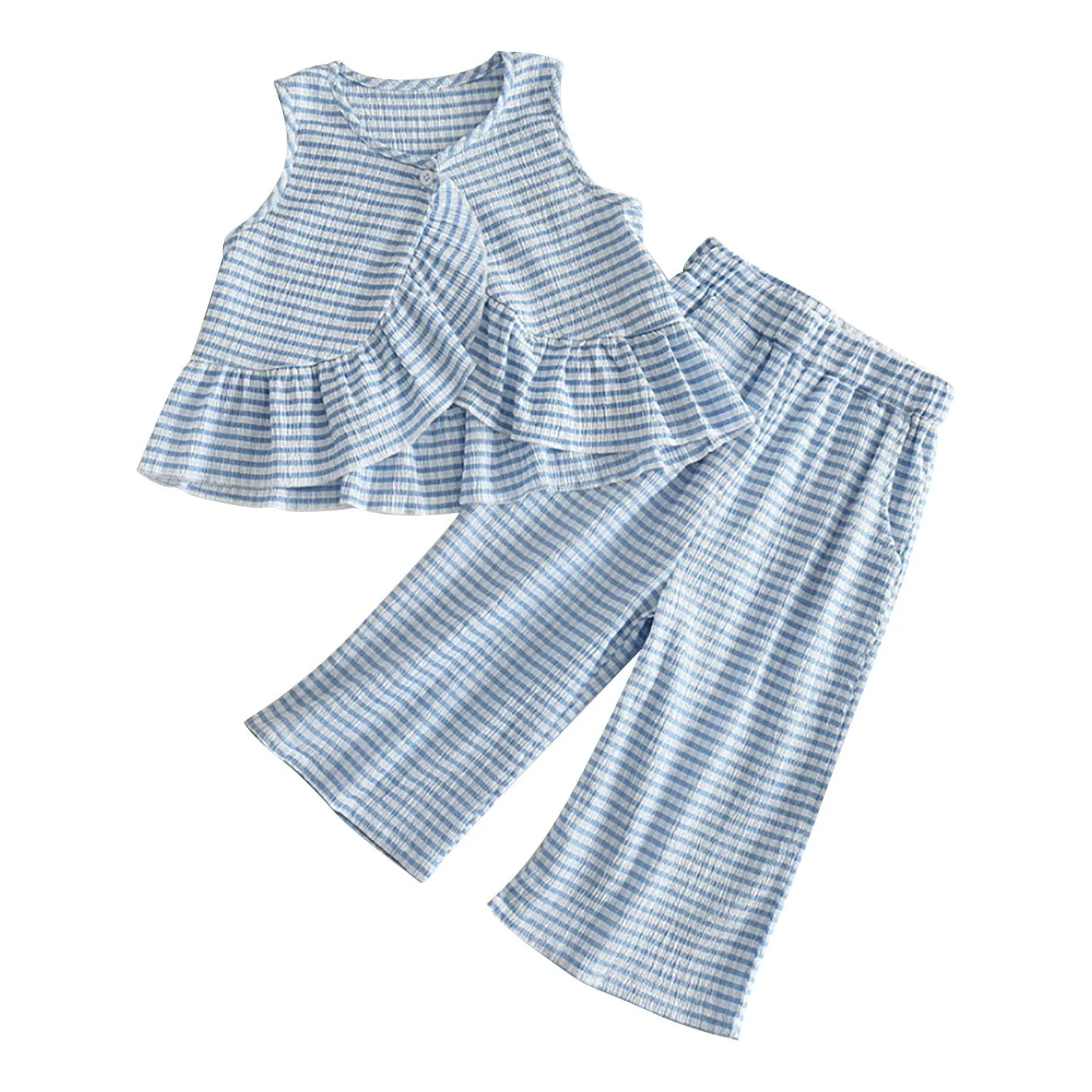 Baby Girl Gingham Short Sleeve Top & Pants Set