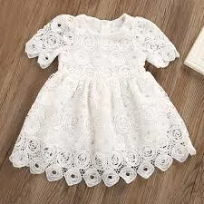 Baby Girl Princess White Lace Short Sleeve Dress